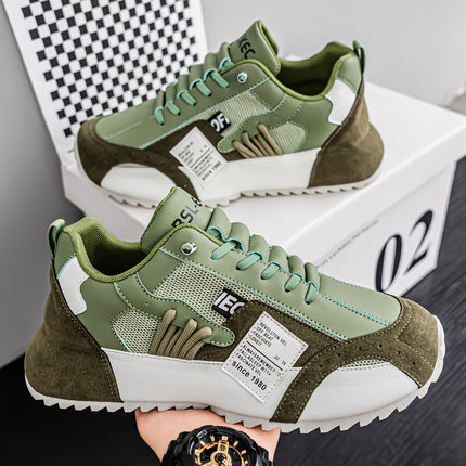 2025 Men's Shoes Autumn Breathable Versatile Slip-On Sneakers Casual Board Shoes Running Thick-Soled Height-Increasing Dad Shoes