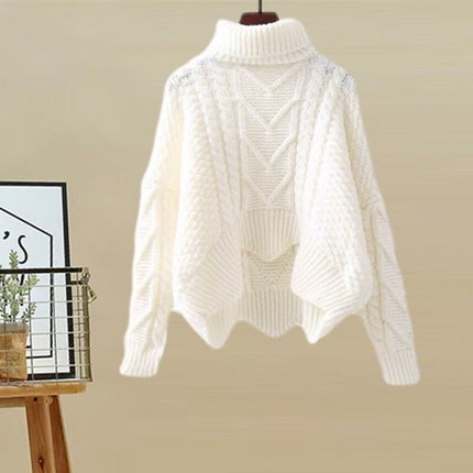 Autumn and Winter suit Women's 2024 New Design Sense High Neck Knitted Sweater Women's Covering Cross Slim Skirt Two-Piece Set