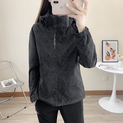 Printed Jacket Thin Windproof and Waterproof Jacket Outdoor Mountaineering Suit Spring and Autumn Couple's 6266 Maple Leaf Jacket