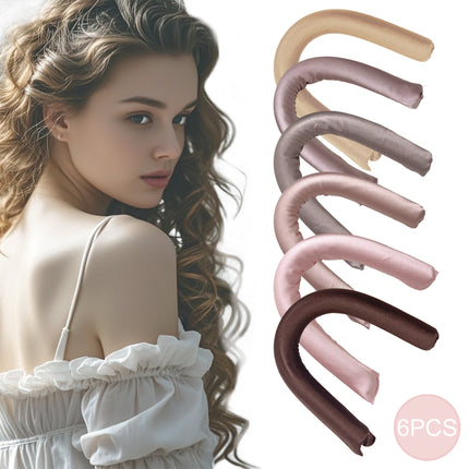 Amazon same lazy curling iron 25cm no heat curling iron set rubber six-color six-piece dish hair stick women