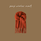 Thick solid color large scarf-anchor red