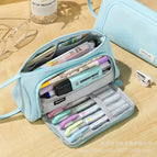 Oxford cloth triangle pencil case [light blue]