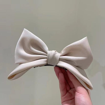 Summer big bow ribbon hairpin women's high-grade back head top clip spring clip hairpin clip hair accessories 17cm