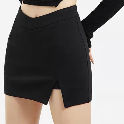 Women's V-shaped high waist slimming sheath A- line skirt skirt 2024 spring hot girl sexy hot girl short skirt