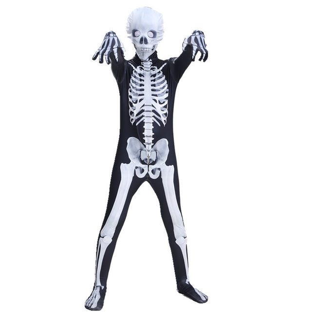 Halloween clothes spoof skeleton jumpsuit cosplay skeleton horror toy game parent party costume