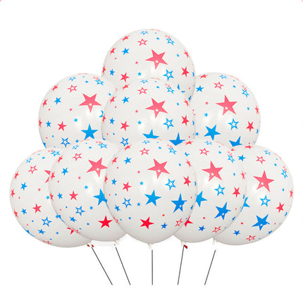 Cross-border wholesale 12 inch five-pointed star printed balloon latex decoration independence day party atmosphere balloon