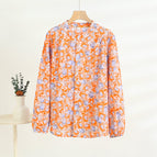 Orange pink gray flower / 3XL