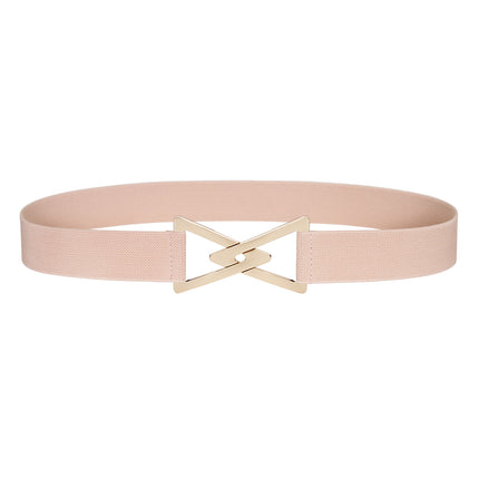 New Women's Elastic Waistband Gold and Silver Decorative Dress Elastic Thin Waistband Simple and Versatile Triangle Buckle