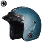 M / Blue leather
