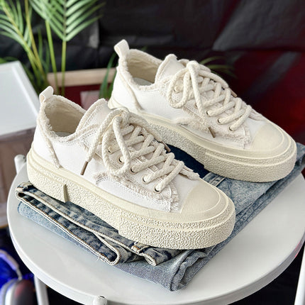 Women's Shoes 2026 New Niche Style Unisex Casual Skate Shoes Couple Style Trendy Canvas Shoes Large Size Women's Shoes Cross-Border