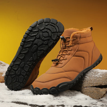 Cross-border New Outdoor Cotton Shoes Couple Non-slip Waterproof Snow Boots Fleece-lined Thickened Hiking Shoes Women's Hiking Camping Shoes