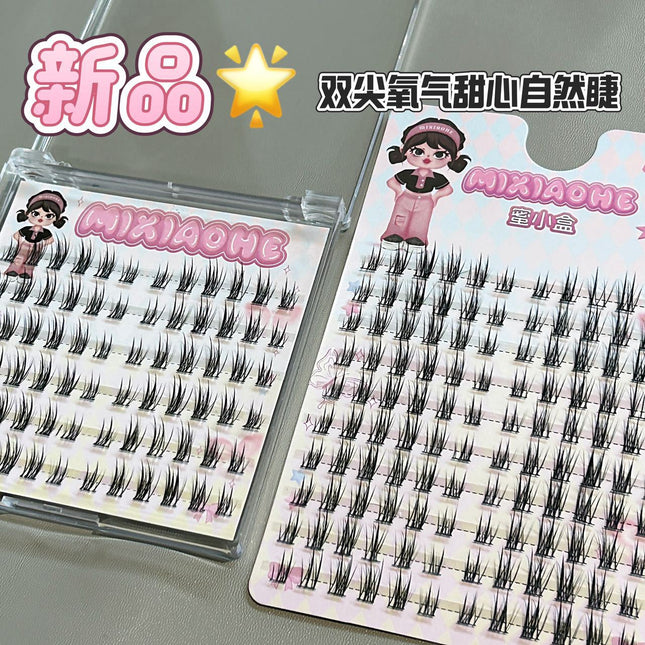 Honey Box Double-Tip Oxygen Sweetheart Clear False Eyelashes Natural Baby Curved Mother's Daily Photogenic Curling False Eyelashes