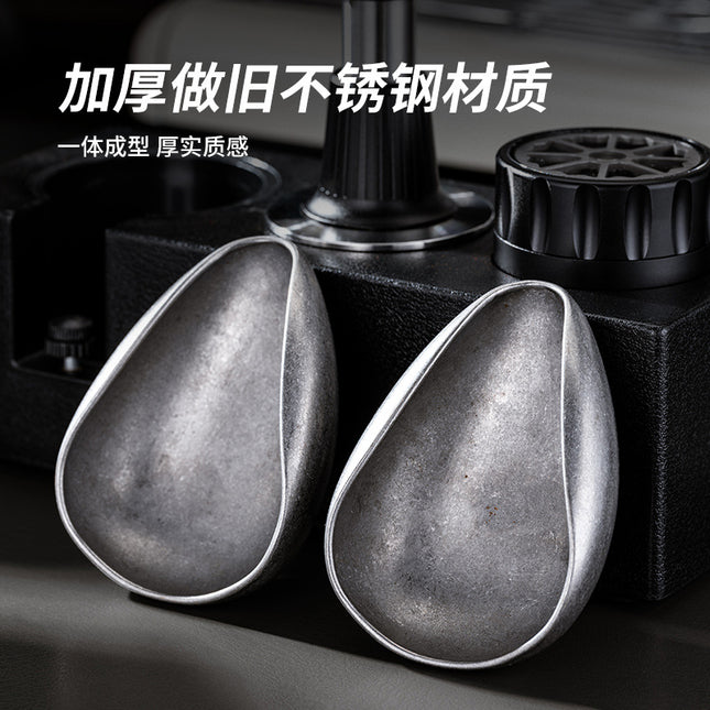 Stainless steel coffee scale bean dish sub-packaging plate bean dish vintage coffee bean measuring cup scale bean dish special bowl measuring spoon