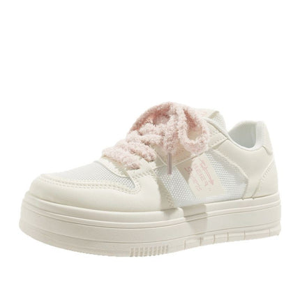 2026 Spring/Summer New White Sneakers Korean Style Ins Female Students Thick-Soled Height-Increasing Sports Sneakers Fashionable Casual Shoes