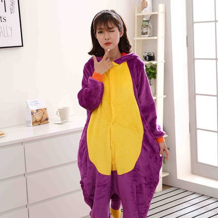 Mixed batch autumn and winter flannel adult cartoon conjoined animal pajamas cheese cat home clothes thick toilet wholesale