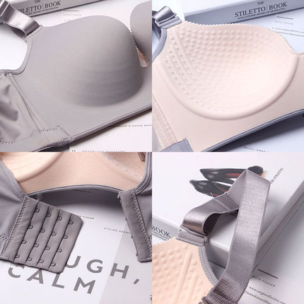 plus size Underwear Bra Thin Push-up Big Chest Push-up Adjustable Full Cup Non-rimless Underwear Gap Non-marking Bra