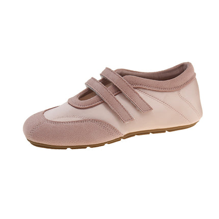 Retro Velcro Round-Toe Shallow-Mouth Single Shoes for Women, 2026 New Style German Training Shoes to Match with Skirts, Flat-Soled Loafers, Trendy Grandma Style