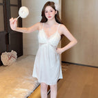 Single nightgown-off-white / Xl【 57.5-67.5kg 】