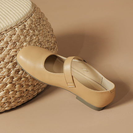 Mary Jane shoes women's new square toe niche French retro shallow mouth strap flat slimming breathable soft bottom single-layer shoes