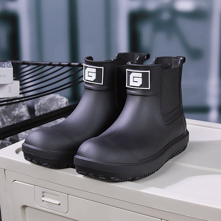 Cross-Border European and American Style Rain Boots, High-Top Men's Rain Boots, Outdoor Waterproof Rubber Shoes, Environmentally Friendly Material Water Shoes, Outdoor Functional