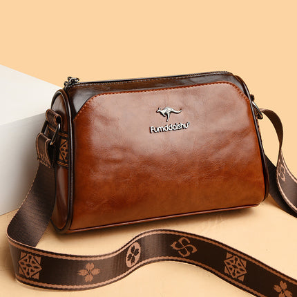 Oil and Wax Leather Cross-border Fashion Women's Bag New Retro Double-sided Pillow Bag Light Luxury Internet Popular Shoulder Bag Crossbody Bag
