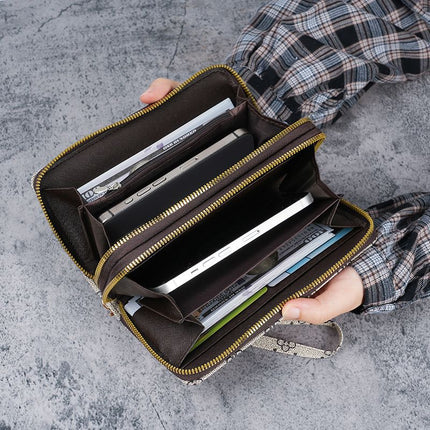 Support Cross-Border Labeling, Fashionable and Simple Women's Wallet, Large-Capacity Card Holder, Multi-Functional Clutch Bag, Double Zipper Wallet