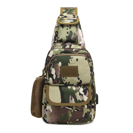 Outdoor Camouflage Mobile Phone Bag Crossbody Bag Men's Single Shoulder Bag Men's 2024 New Chest Bag Wallet Sports Riding Bag