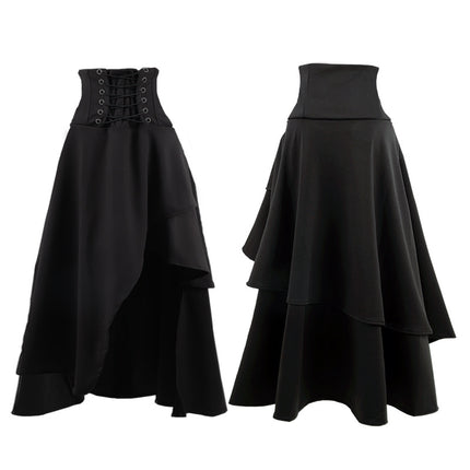Cross-Border Aliexpress Amazon Ebay Hot-Selling High-Waisted 5-Color Irregular Gothic Long Skirt New Model in Stock