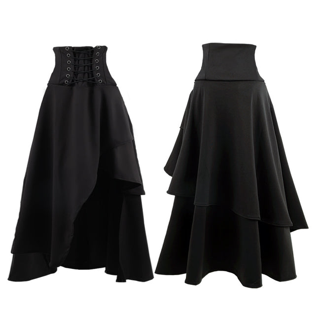 Cross-Border Aliexpress Amazon Ebay Hot-Selling High-Waisted 5-Color Irregular Gothic Long Skirt New Model in Stock