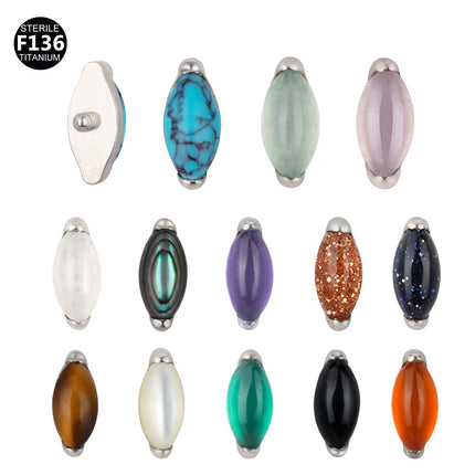 F136 titanium alloy natural stone 0.9 teeth horse eye puncture lip ear nail tongue nail foreign trade hot factory in stock wholesale