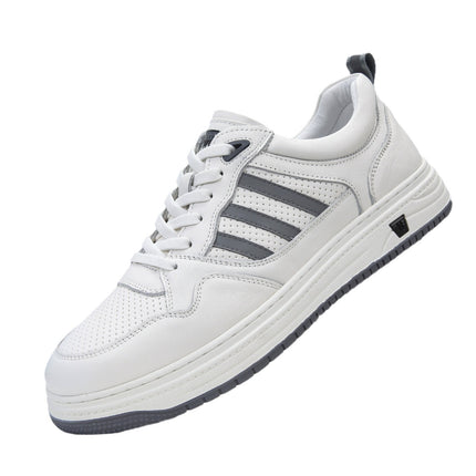 Men's White Sneakers 2026 New Spring Model, Pure Cowhide Leather, Ultra-Light, Breathable, Versatile, Casual Sports Sneakers