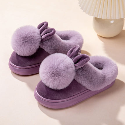 Cross-Border Women's Bags and Couples' Silent Home Slippers Autumn and Winter Plush Indoor Non-Slip Thick-Soled Warm Plush Cotton Slippers