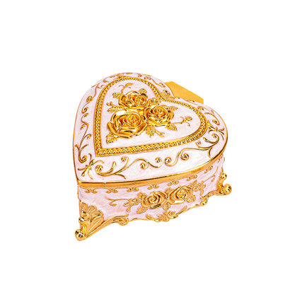 European retro metal jewelry box princess jewelry box exquisite enamel ladies necklace jewelry storage box wholesale