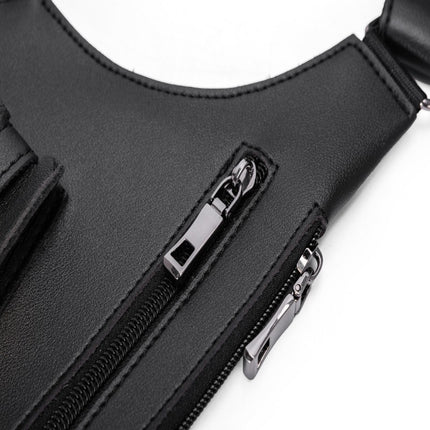 Amazon Men's Bag Retro Backpack with Underarm Satchel Multifunctional Shoulder Bag Men's Bag Outdoor Mobile Phone Bag Vest Bag