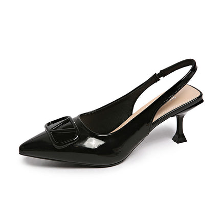 2025 New Spring & Fall Elegant High-Heeled Shoes French Stiletto Pointed Toe Beautiful Toe-Cap Sandals Nude Women's Shoes