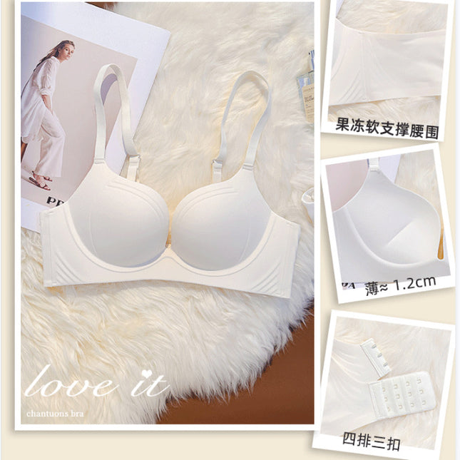 Seamless Underwear Women's Small chest push up big summer wireless anti-sagging bra one-piece anti-expansion non-empty cup