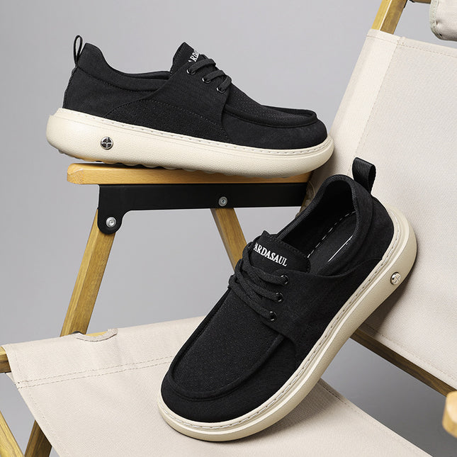 Men's Shoes 2025 Spring and Summer New Trendy Fashion Breathable Lightweight Soft Sole Thick Sole Versatile Slip-On Casual Cloth Shoes