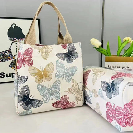 Summer new fashion handbag large capacity cartoon animation printing shoulder bag office workers lunch box bag wholesale