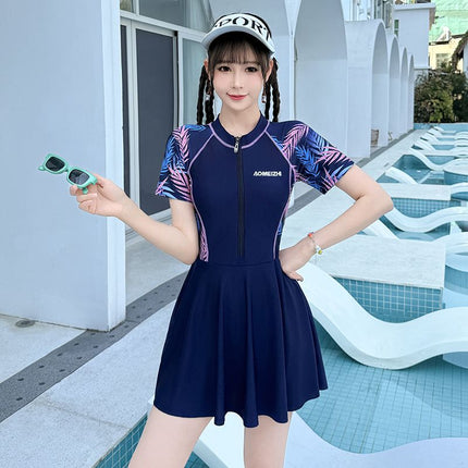 2025 New Sports Swimsuit for Women, Plus Size, Fat Mm, Split Body, Covering Belly, Slimming Look 100kg Swimsuit, Quick Drying