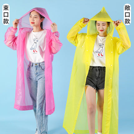 Eva Raincoat Non-Disposable Raincoat One-Piece Thickeneded Long Poncho Portable Outdoor Hiking One-Piece Raincoat