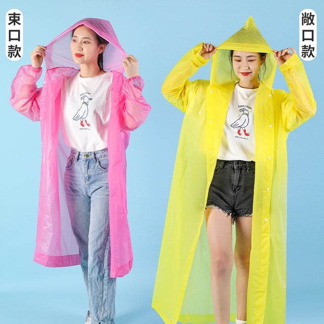 Eva Raincoat Non-Disposable Raincoat One-Piece Thickeneded Long Poncho Portable Outdoor Hiking One-Piece Raincoat