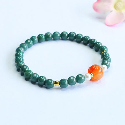 Guan Yu Natural Grade a Jadeite Blue Water Bracelet Golden Silk Jade Bracelet Live Broadcast Temple Hot Sale Wholesale S5070602