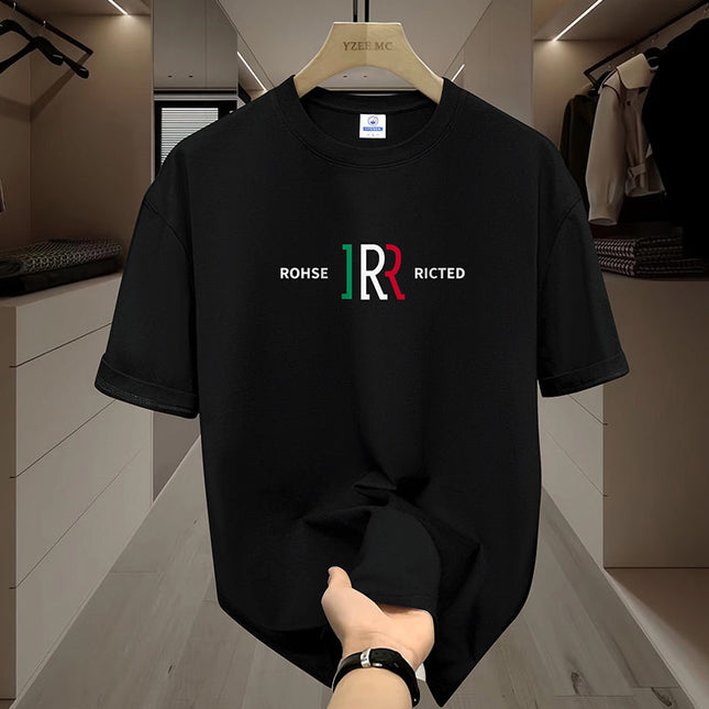 Summer Trendy All-match Breathable Pure Cotton Short-sleeved T-shirt Men's Teenagers Loose Round Neck Casual Half-sleeved T-shirt