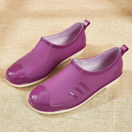 Mom's Rain Boots Women's Shallow Mouth New Fashion Lightweight Rain Boots Outer Wear Non-Slip Adult Work Kitchen Car Wash Glue Shoes