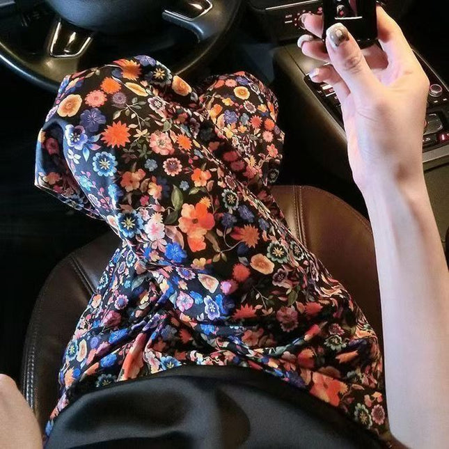 Extra Large Size 150kg Can Be Worn as Large-Size Pajama Pants for Women, Long Pants with a Vintage High-End Feel, Floral Pants, Loose Home Pants for Wearing Outside
