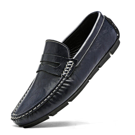 Live Broadcast Explosions Doug Shoes Men's Genuine Leather Cowhide Cross-border High-end Slip-on Foot Driving Shoes Leather Shoes Lazy Shoes for Men