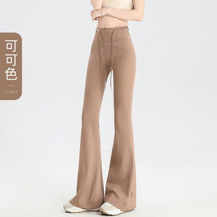 Flared pants yoga pants women's micro-sports high waist micro-pants slim 24 years new long outer wear fitness pants