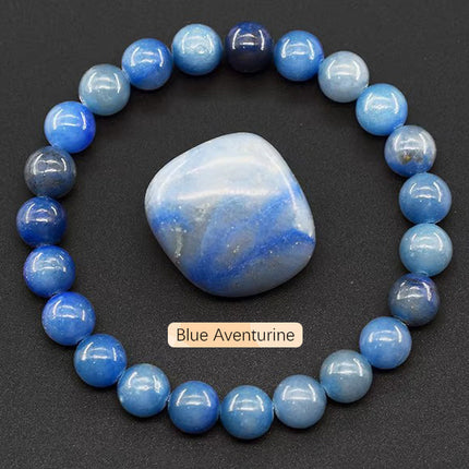 SHINE/TEMU Cross-border Natural Stone Agate Crystal Beaded Bracelet Apatite Lapis Lapis Bracelet for Men and Women
