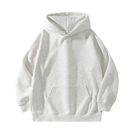 Light Gray 500g Heavyweight Round Neck Pullover Sweatshirt for Men and Women Japanese Style Style Loose Casual Versatile Long-Sleeved Top Autumn and Winter