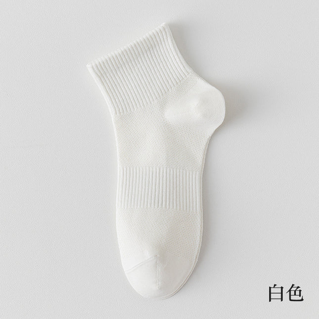 Spring and summer Women's Mid-tube mesh cotton socks antibacterial deodorant breathable waist socks summer thin sports boneless socks
